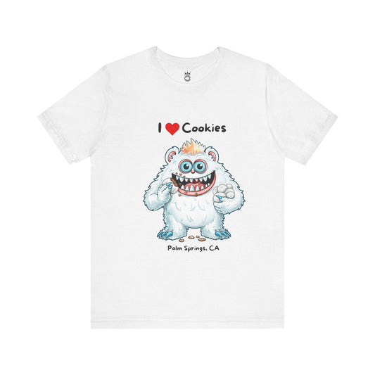Cute Yeti Cookie Lover Tee, T-shirt Soft Unisex Style Trendy for Cookies Enthusiast