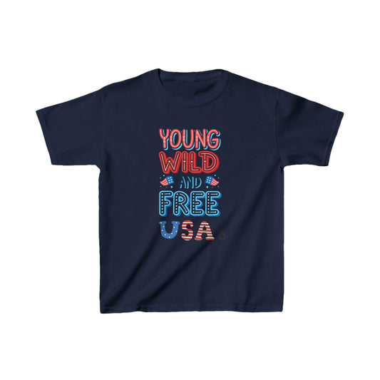 Kids T-shirt Young Wild Free USA