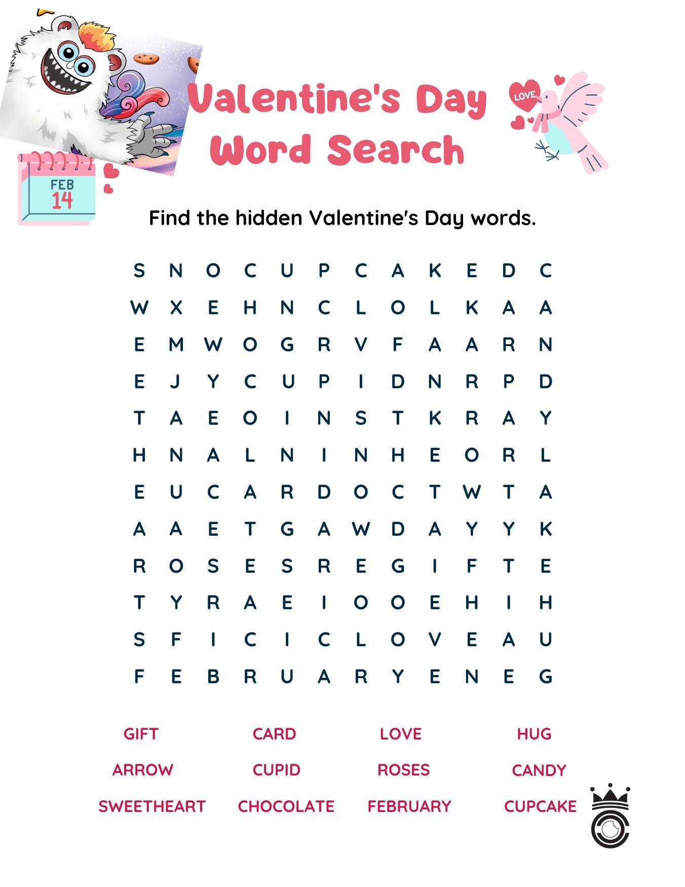 Buddy’s Valentine’s Word Search 💖
