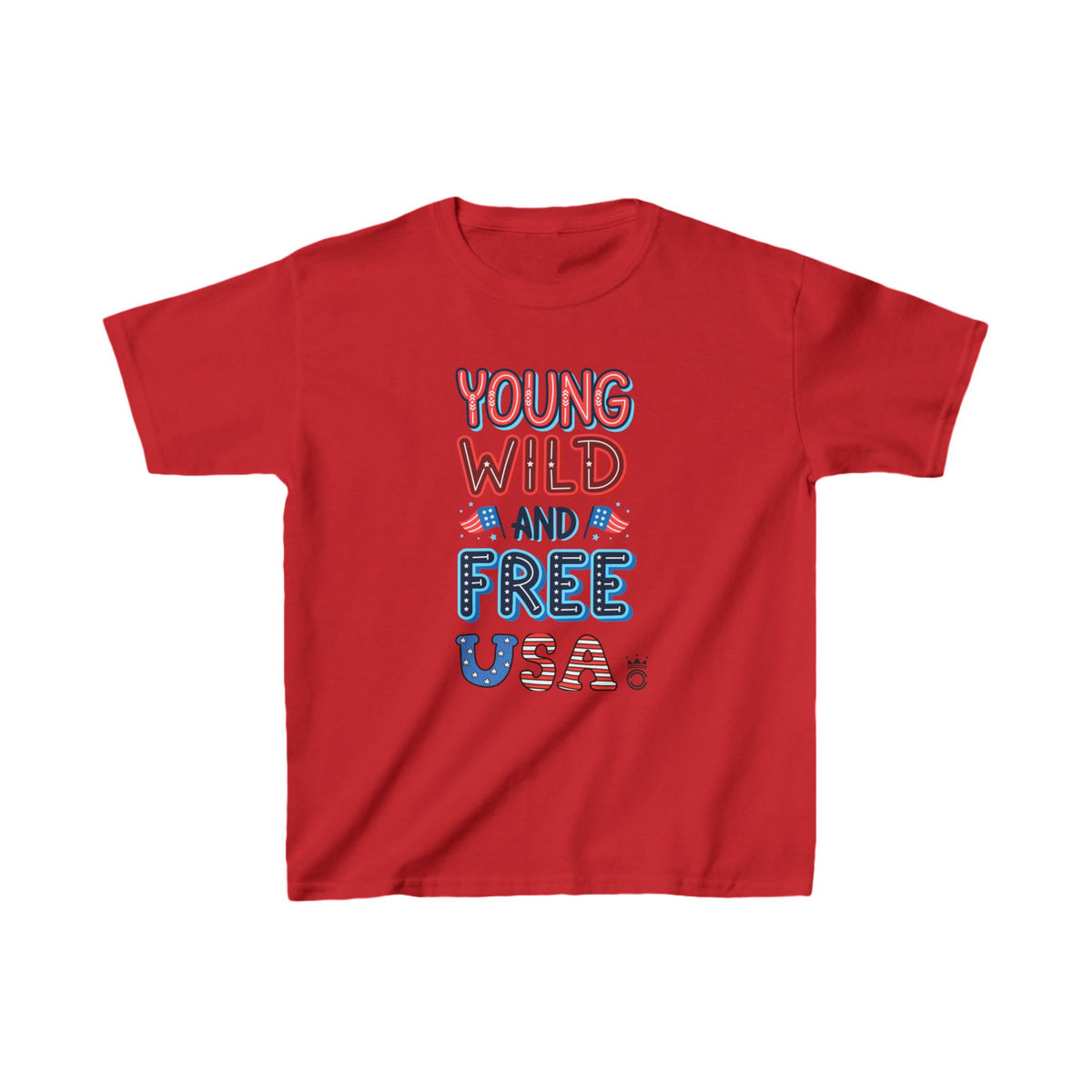 Kids T-shirt Young Wild Free USA