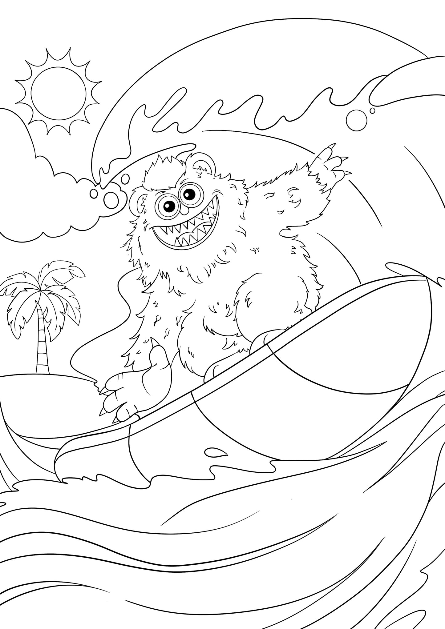 Surf’s Up with Buddy! 🏄♂️ Coloring Page