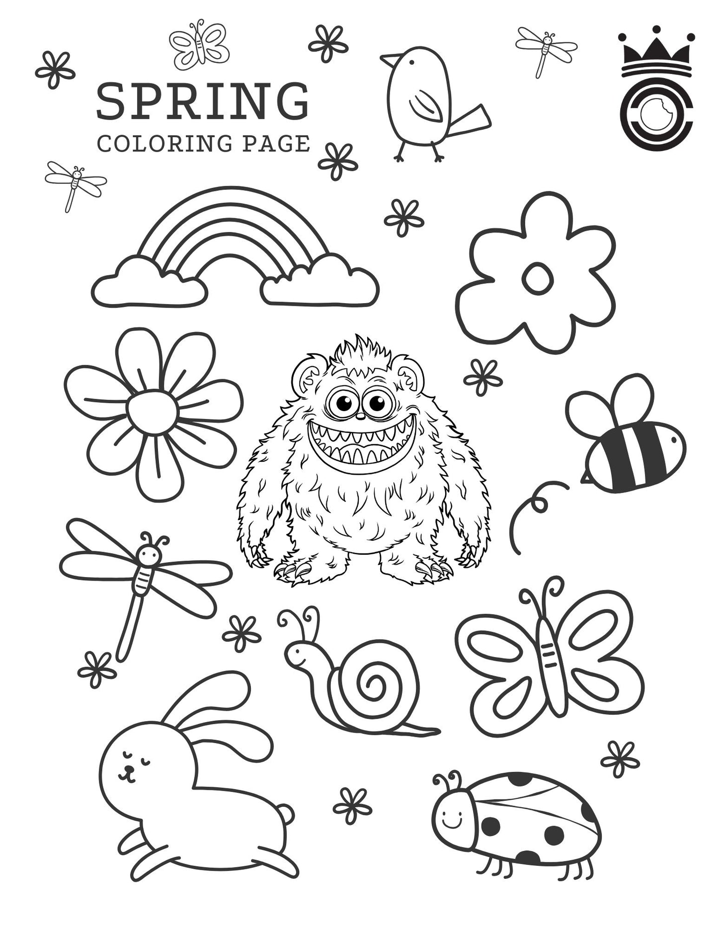Spring Coloring Page Buddy’s Springtime Fun! 🌸🎨