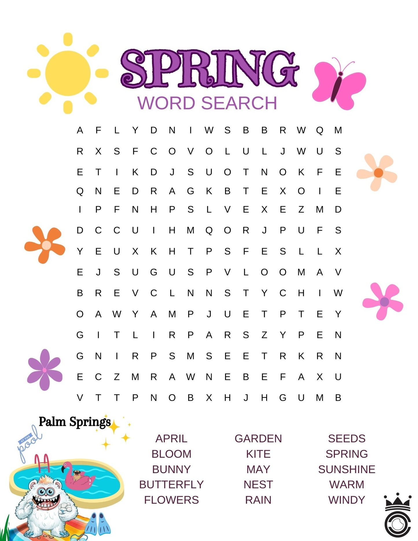Spring Word Search a Hunt for Springtime Words! πΌπ