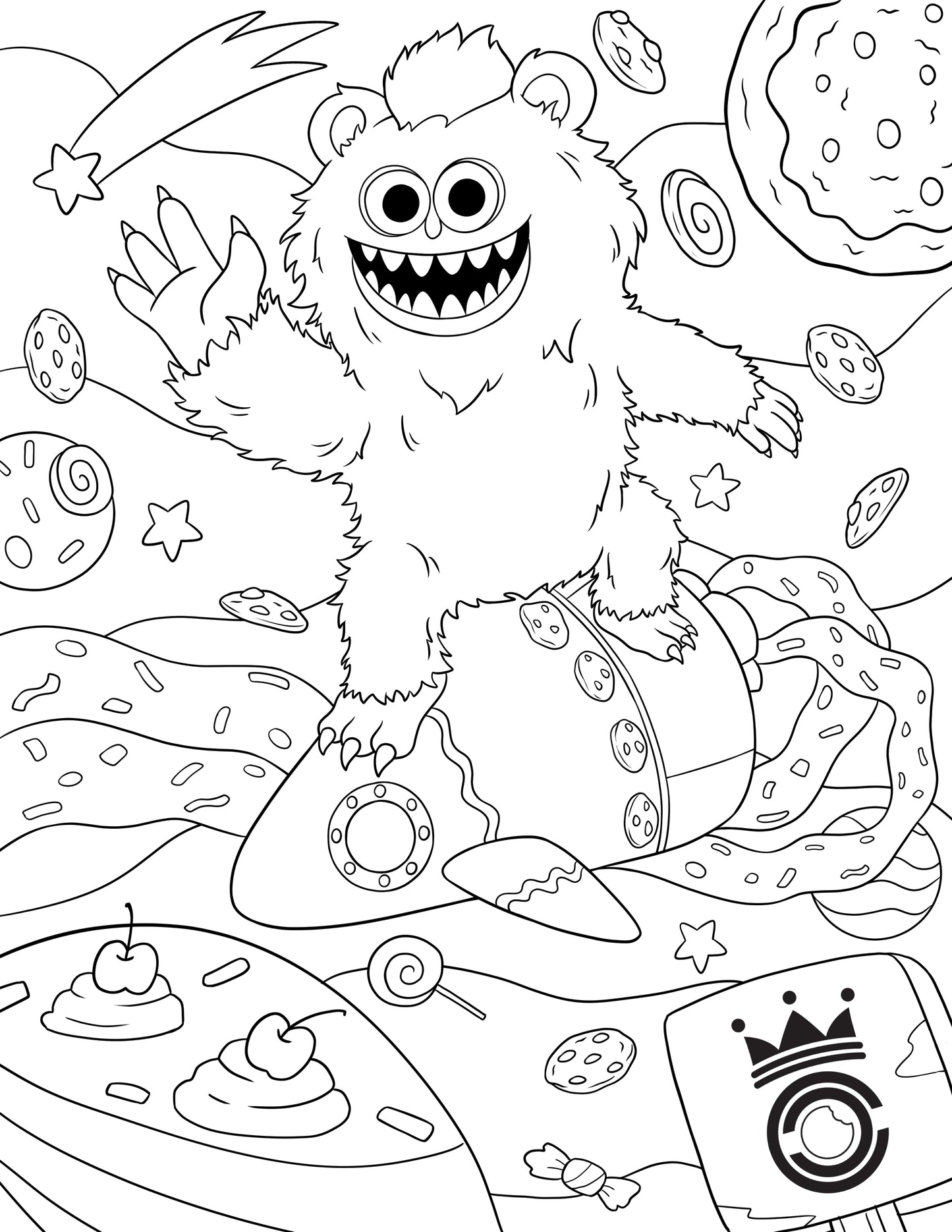 Buddy of Planet Yum Yum Coloring Page 🚀✨