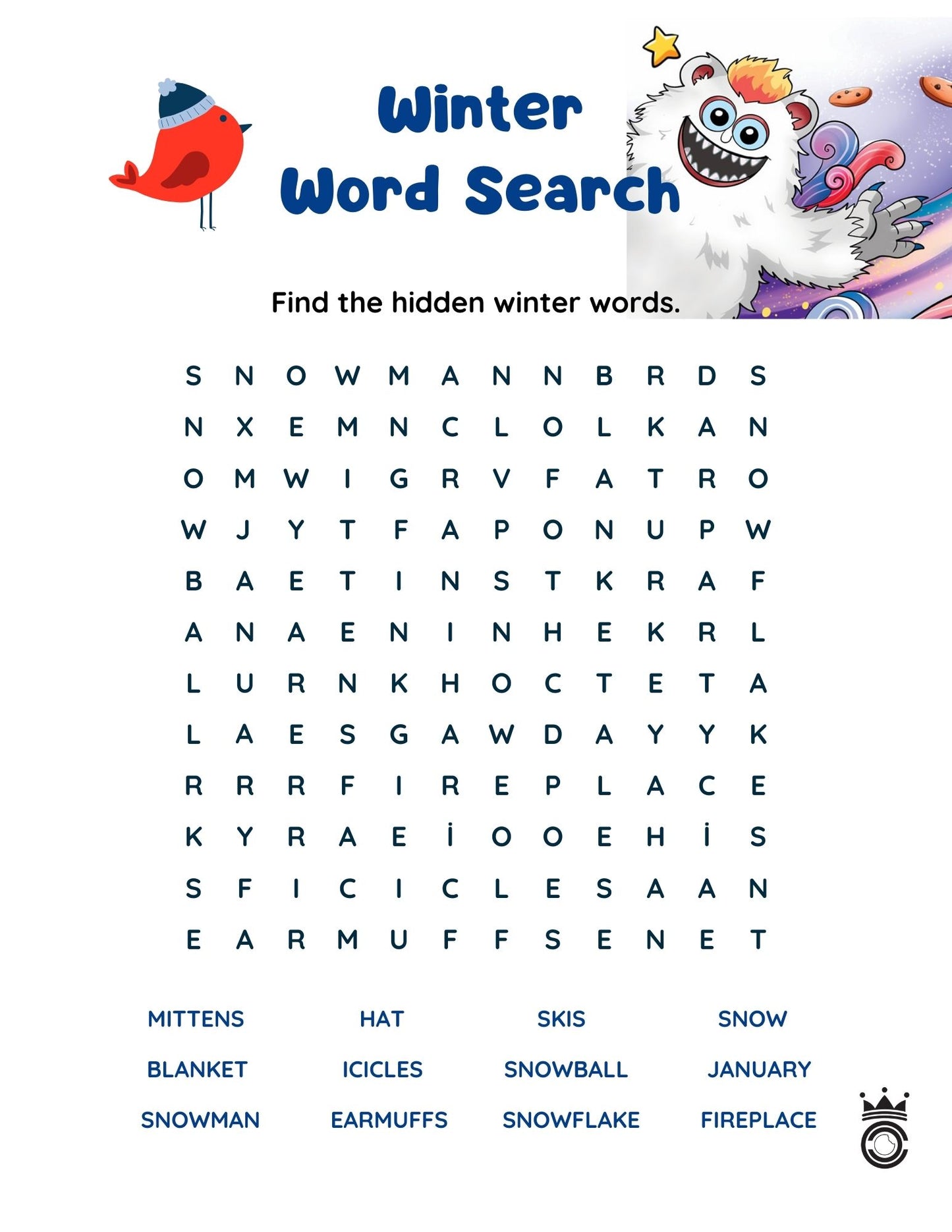 Buddy’s Winter Word Search ❄️🍪