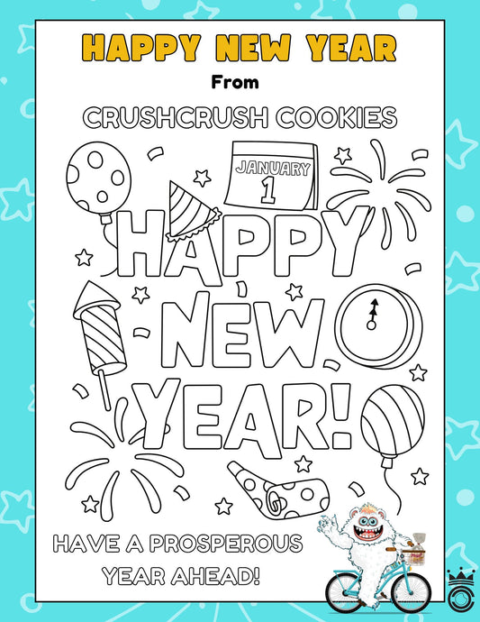 HAPPY NEW YEAR COLORING PAGE