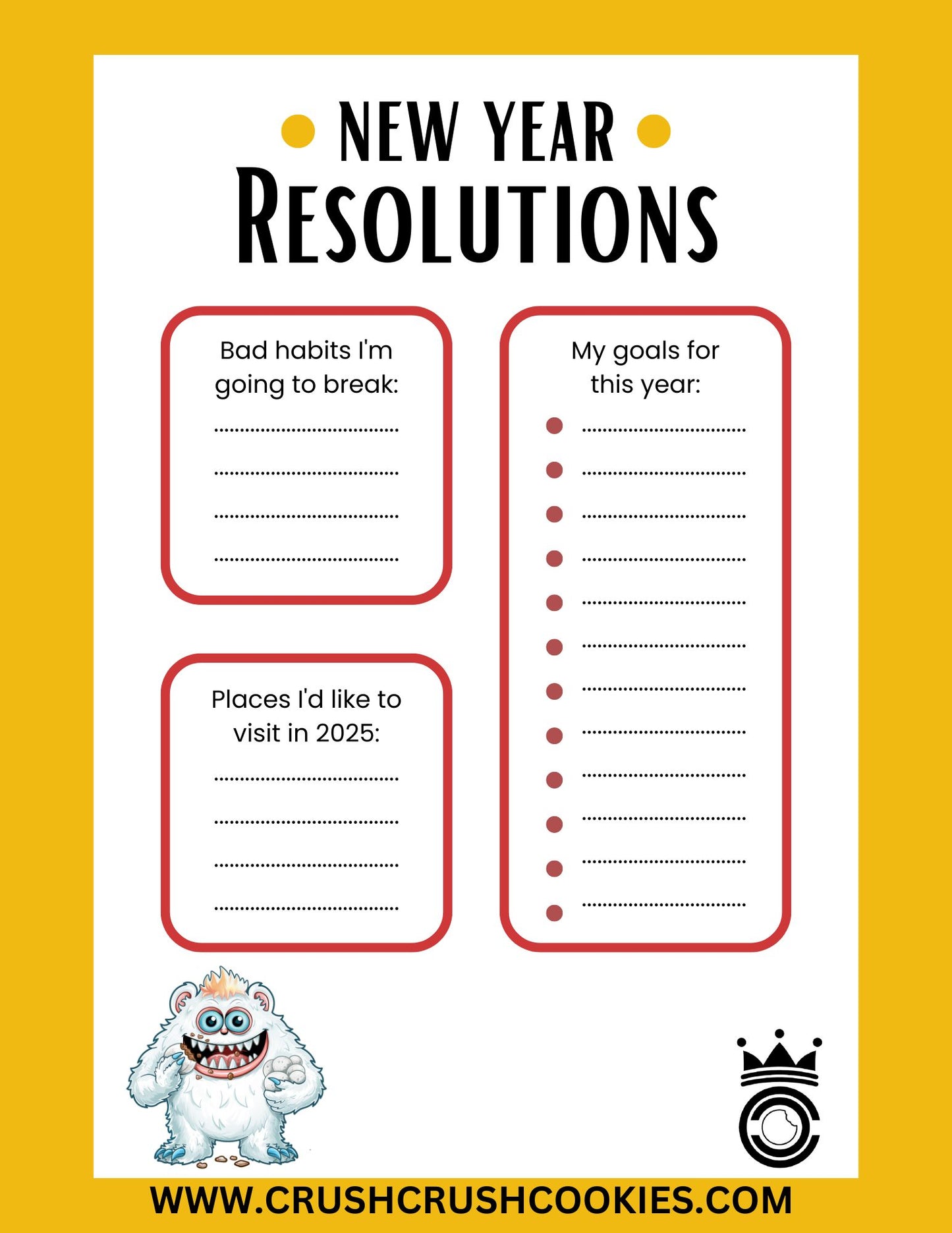 NEW YEAR RESOLUTIONS