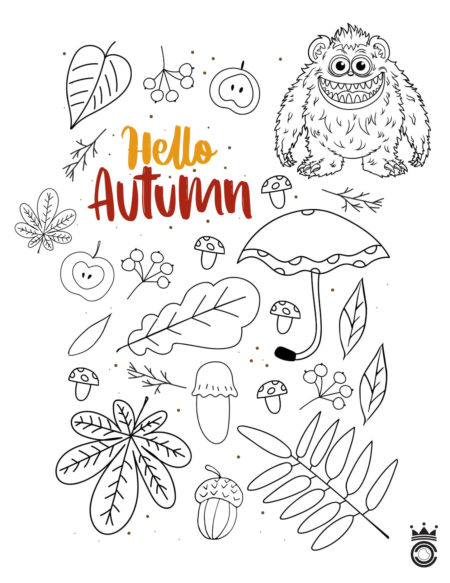 🍂 Hello Autumn Coloring Page 🍁