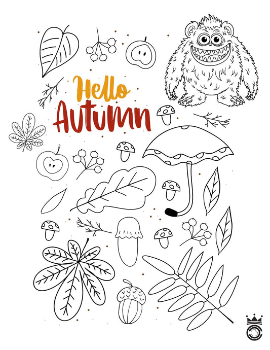 🍂 Hello Autumn Coloring Page 🍁