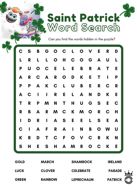 Buddy’s St. Patrick’s Day Word Search 🍀