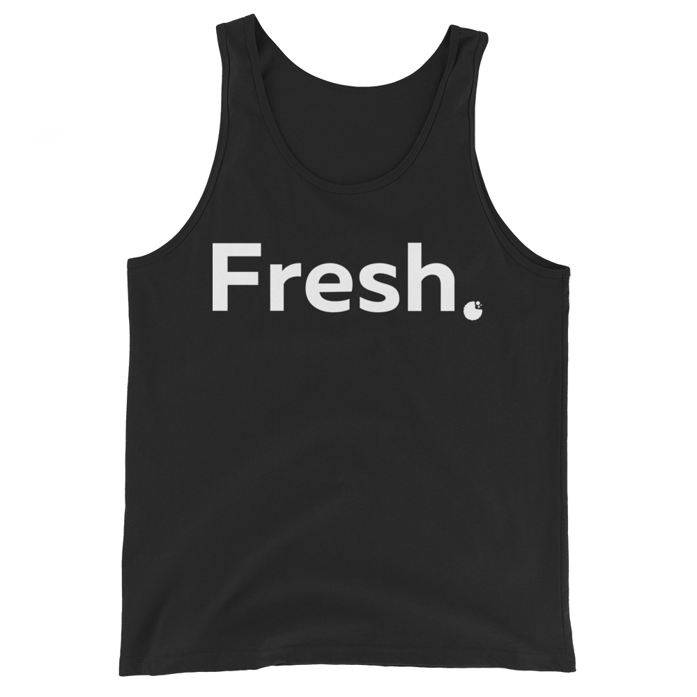 Fresh Tank Top, a unisex wardrobe staple that combines style and versatility. Color: Black 