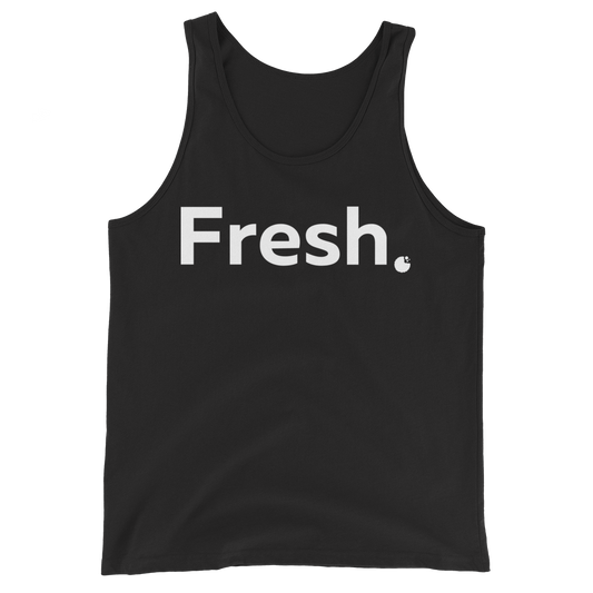 Fresh Tank Top, a unisex wardrobe staple that combines style and versatility. Color: Black 