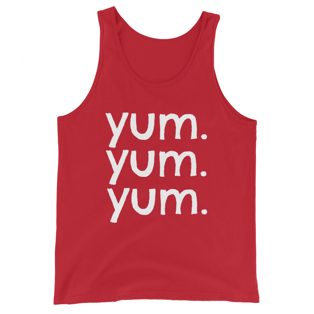 YUM a unisex Tank Top, the ultimate casual essential for your summer wardrobe. Color: Red