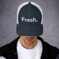 Looking for a hat that combines style and comfort? Look no further than the Fresh Hat! Color: Navy and White 