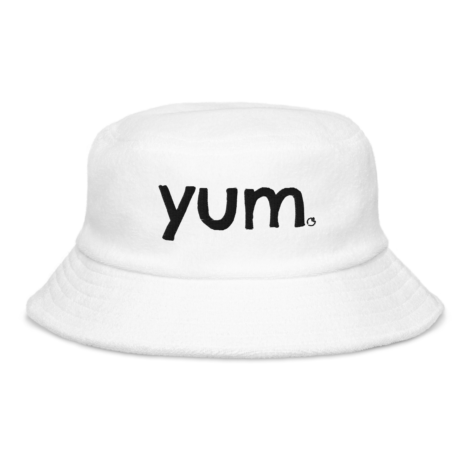 Beat the heat in style with our YUM Terry Cloth Bucket Hat. Color: White 